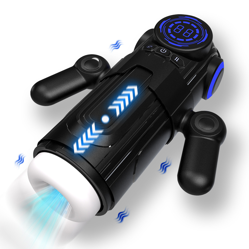 Penis-Übungsgerät mit Griff, vollautomatisch, mit starker Erdbeben-Saugkraft, teleskopisch, Sexspielzeug_voghion.com