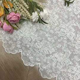 厂家现货股线春夏花边3D立体网布浮雕绣花婚纱爆款晚宴