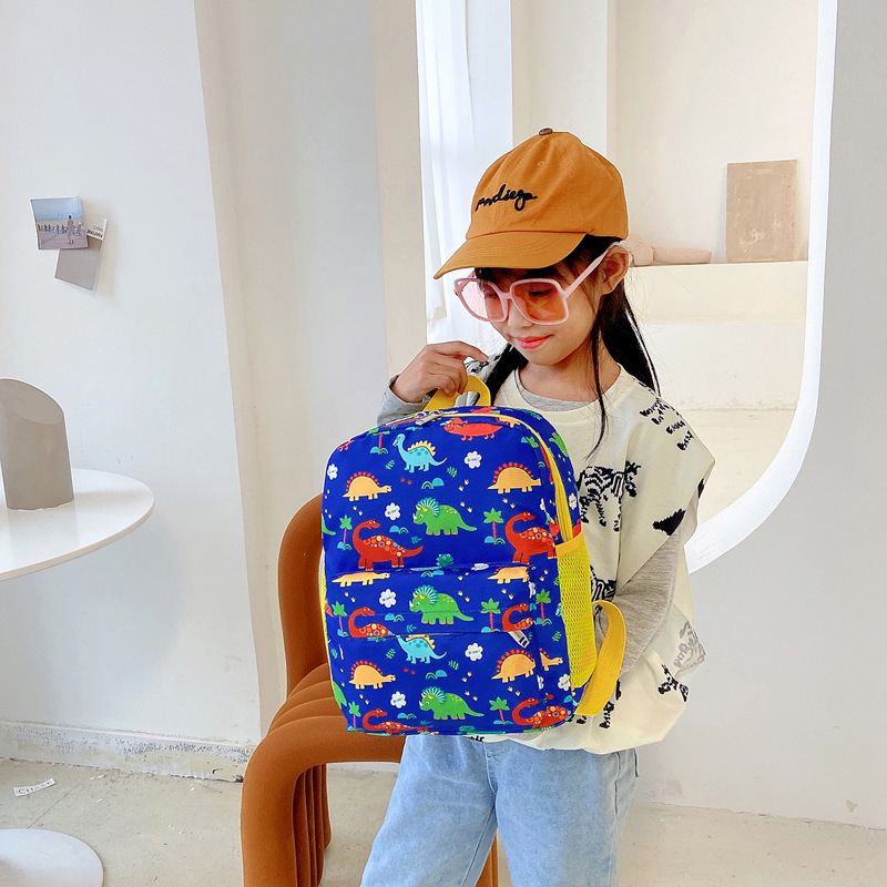 Nuevos niños mochila de dibujos animados dinosaurio kindergarten estudiante mochila Linda moda de gran capacidad de comercio exterior mochila
