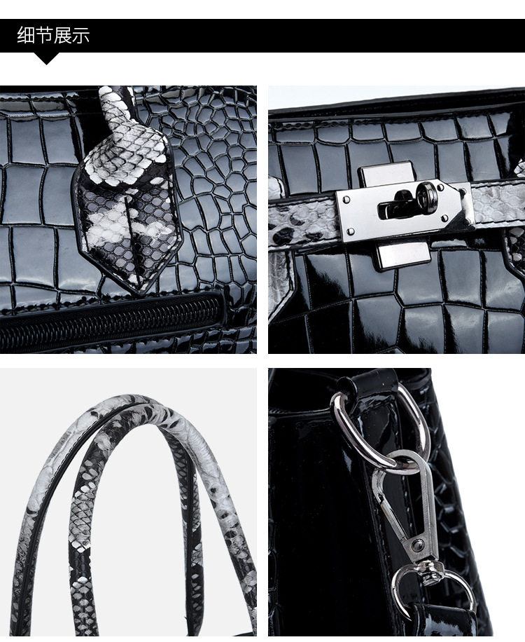 New European and American fashion crocodile pattern crossbody single-shoulder handbag bags for women, wholesale of mother and child set bags undefined