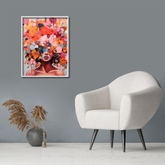 Cross-border creative flowers women's living room bedroom sofa background wall oil cloth painting canvas painting home decoration painting