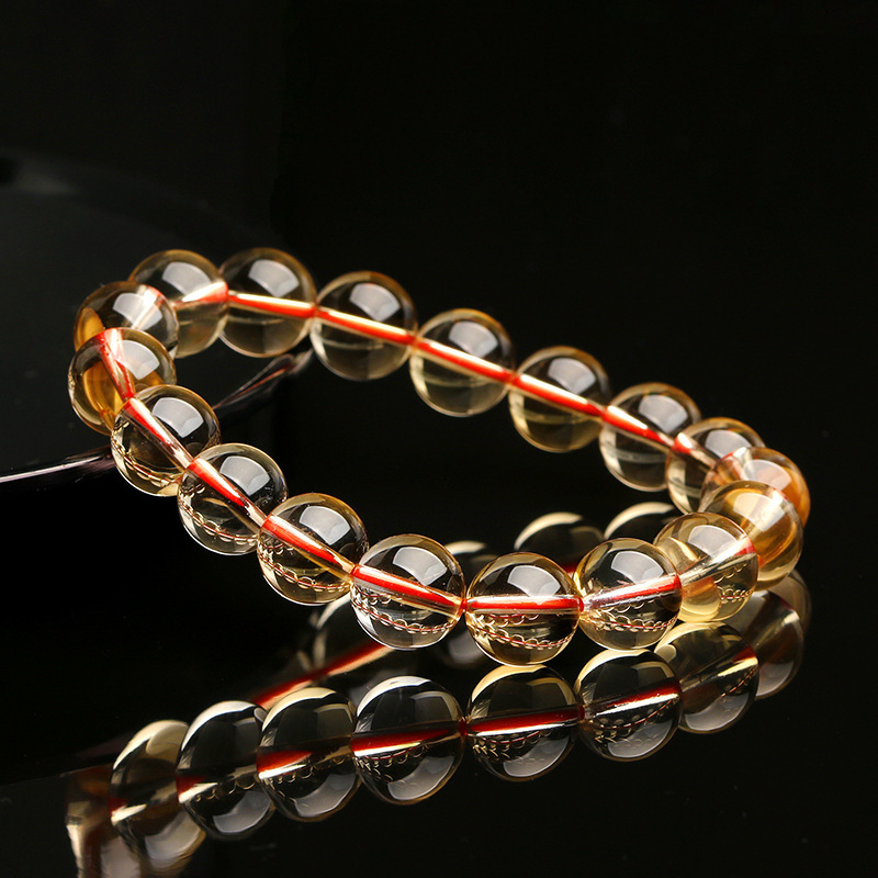 Natural Citrine Bracelet Brazilian Yellow Purifying Stone Wealth Stone Energy Stone Money Attracting Stone Donghai Ke Tang Crystal Wholesale