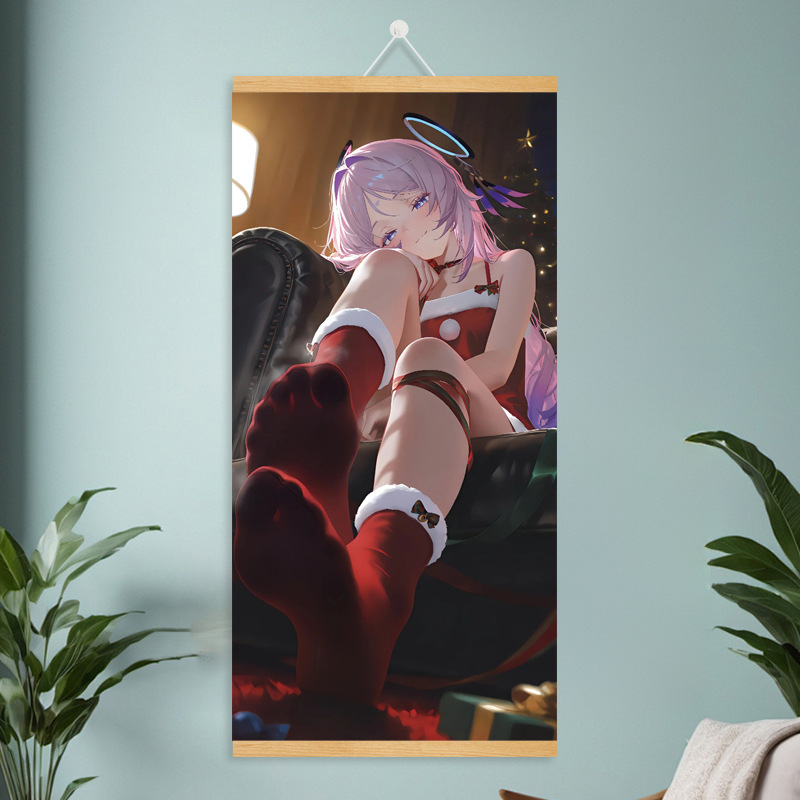 漫画コミック甘くてかわいい女の子ポスター工場ドロップシッピング無垢材スクロール吊り絵画越境電子商取引 Xiyin|undefined