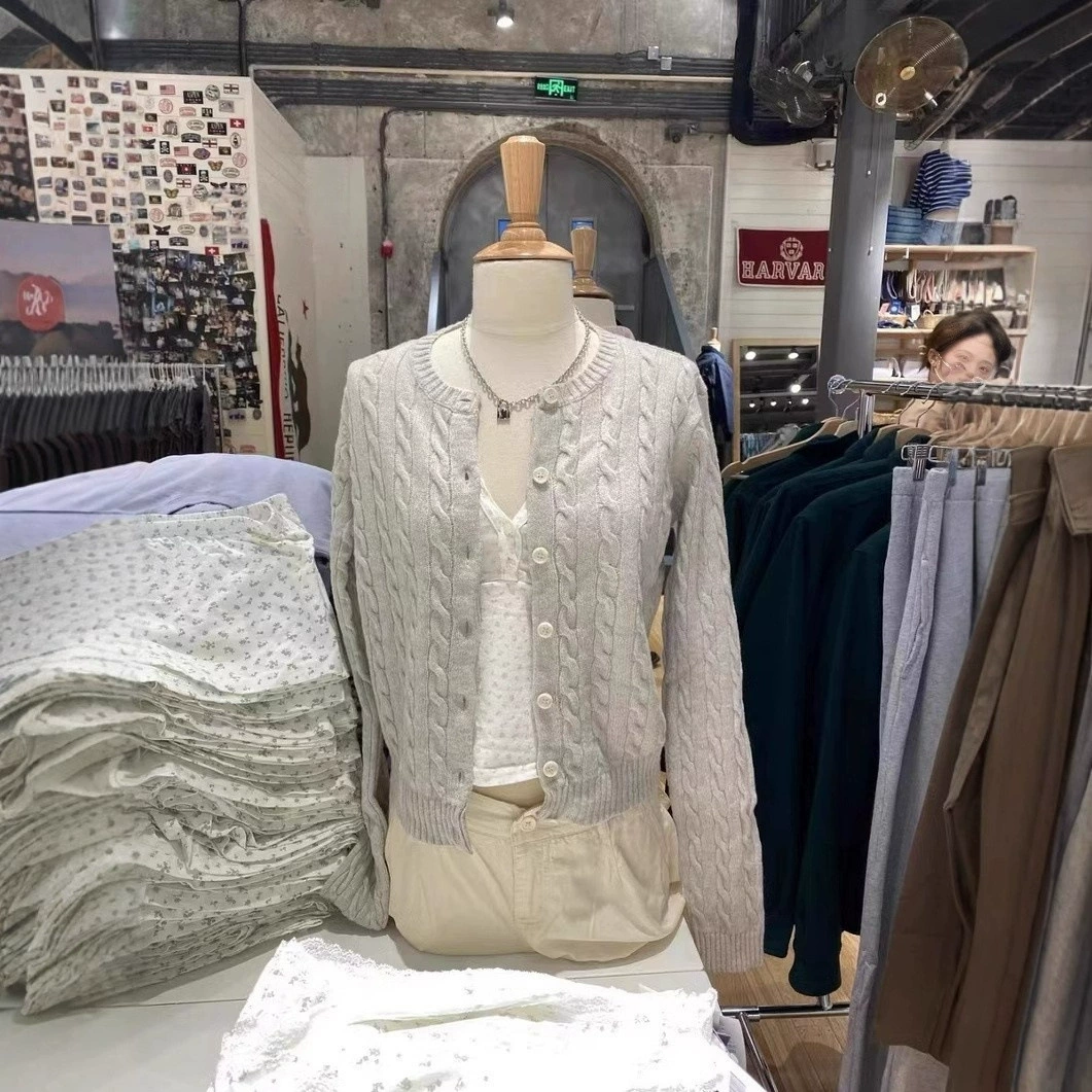Кардиган (Retro Nana) короткая куртка, slim fit, плетёный вязанный узор, one size (маловато)