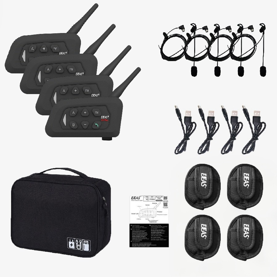 Ejeas Neutral Earphones V4Cplus Football Referee Intercom Headset 4-Person Intercom Referee Intercom Set 3-4 Set