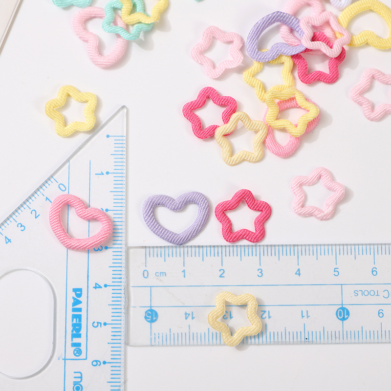 DIY Fabric Double-Sided Cut Out Heart Five-Pointed Star Two-Dimensional Clothes Bags Mobile Phone Case Decorative Accessories Wholesale