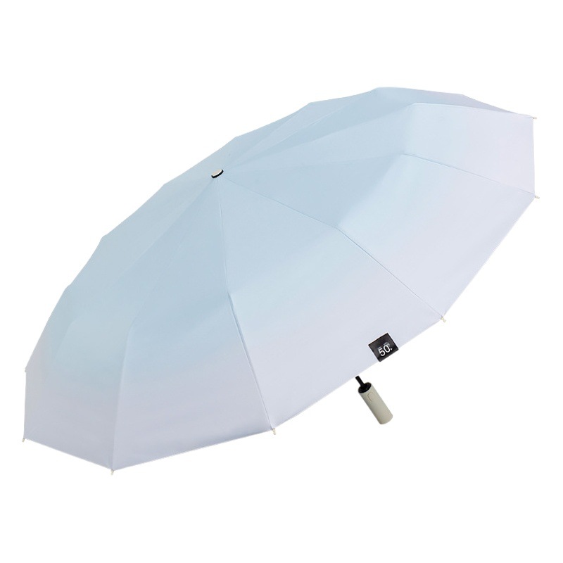 Paraguas de sol de las niñas de gradiente de alto aspecto protección solar protección UV paraguas de sol automático de doble uso pegamento negro paraguas de sol de los hombres