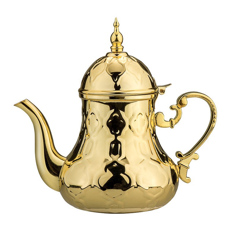 Stainless Steel Middle Eastern Teapot Arabian Coffee Pot Hot Water Pot Flower Teapot Palace Pot Teapot Gold Silver Stainless Steel Middle Eastern Teapot Arabian Coffee Pot Hot Water Pot Flower Teapot Palace Pot Teapot Gold Silver