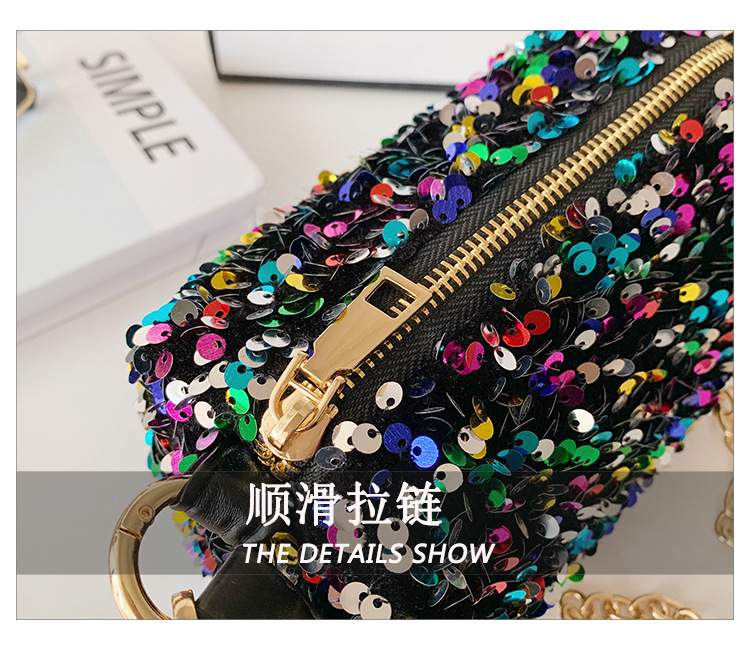 Korean Sequin Chain Shoulder Messenger Bag display picture 1