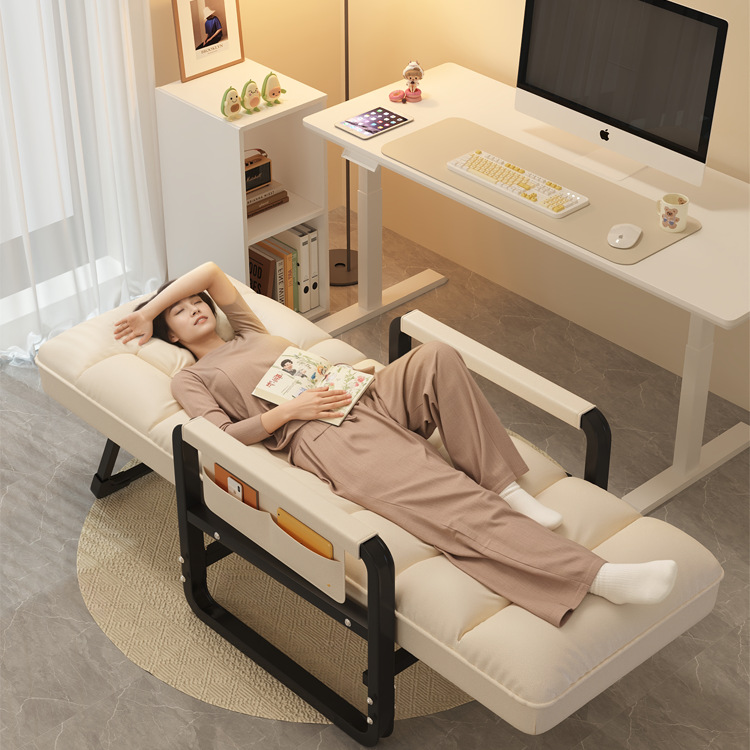 리클라이닝 의자 점심시간 접이식 의자 리클라이닝 및 수면 접이식 안락 의자 2025 새로운 사무실 낮잠 의자 앉고 누울 수 있습니다