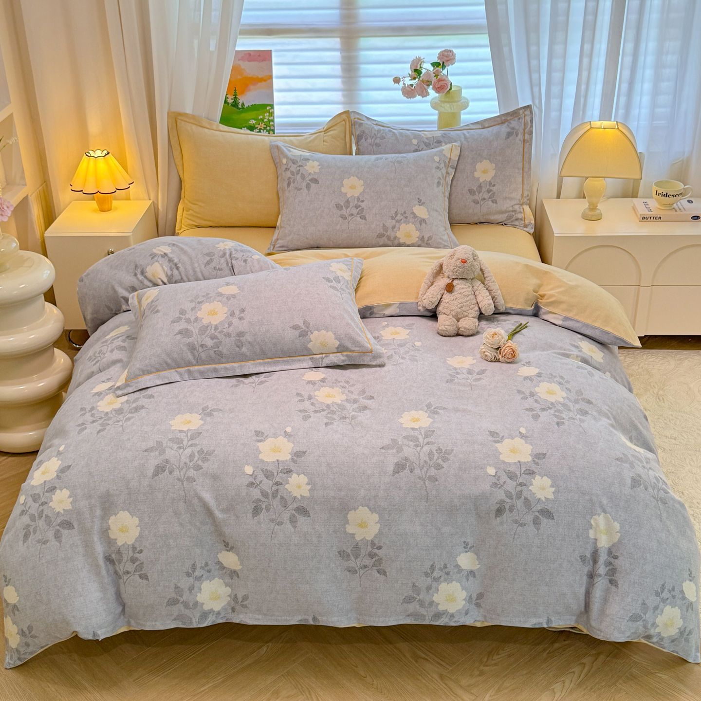 2025 otoño y invierno nuevo algodón grueso molienda cama de tres piezas de sábanas de algodón cubierta cama de tres piezas de ropa de cama