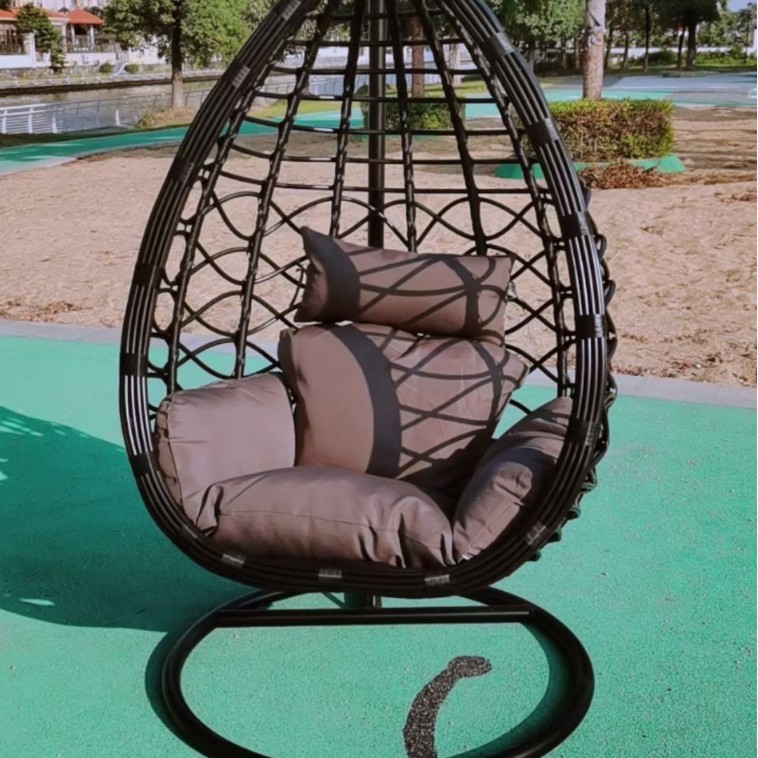 Silla Mecedora Colgante Doble con Estructura Metálica, Móvil y Reclinable, para Parque y Balcón image 29