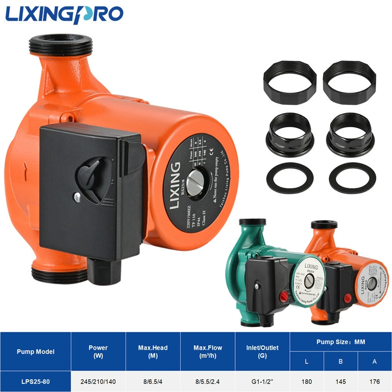 Насос LPS25-80 бытовой, герметичный, для горячей и холодной воды, циркуляционный насос для теплого пола, насос-бустер для ИБП, герметичный насос, насос для циркуляции горячей воды