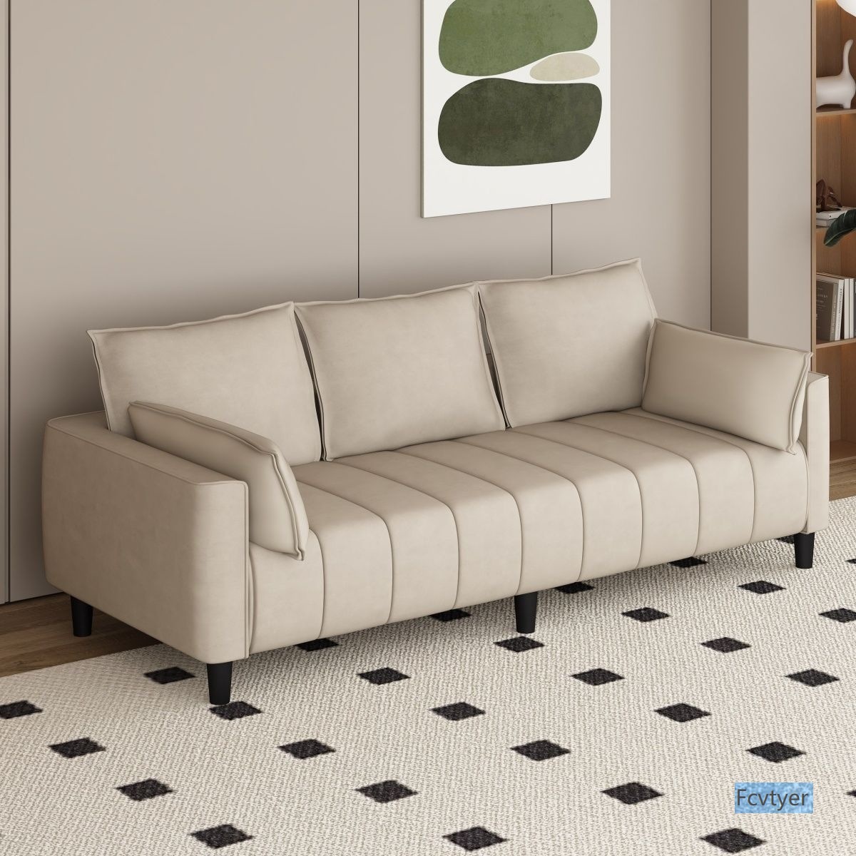 Kaoyin Living Room Apartment Fabric New Clothing Store Rental Small Sofa 2025 Double Three Person Sofa Small Apartment