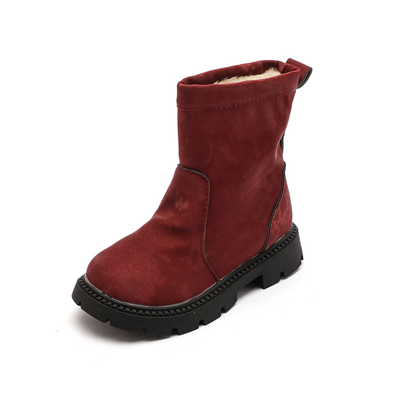 2024 Winter New Girls' Thick Warm Leather Children's Snow Baby Cotton Boots Trendy_voghion.com