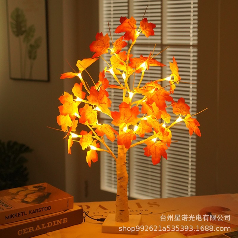 跨境LED白桦树彩色蝴蝶南瓜蝙蝠树灯万圣节造型灯装饰厂家直供|undefined