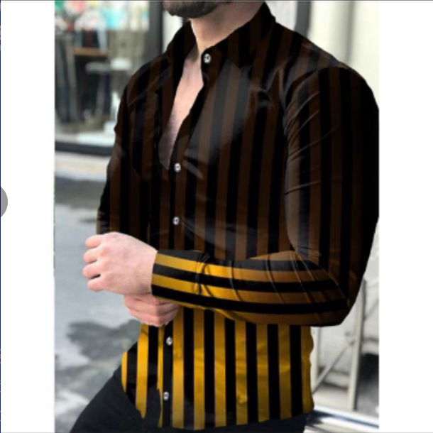 Europa y América primavera nuevo tigre comercio exterior transfronterizo hombres camisa de impresión digital 3D camisa de manga larga para jóvenes hombres