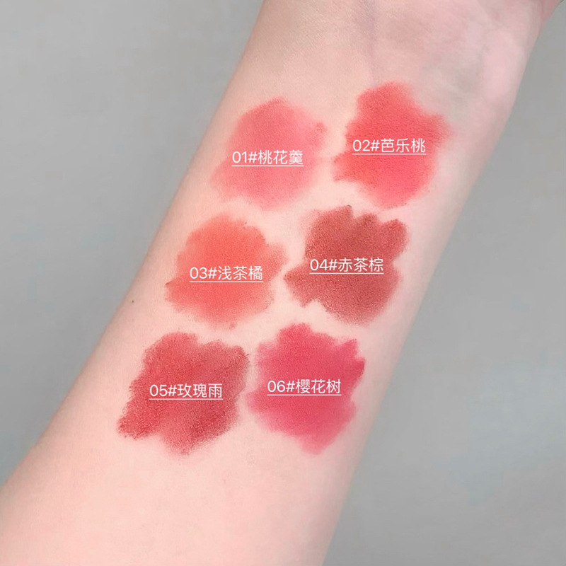 Gegebear, suave, polvo labial, niebla, terciopelo mate, no es fácil de tocar, maquillaje, lápiz labial blanqueador, cosméticos