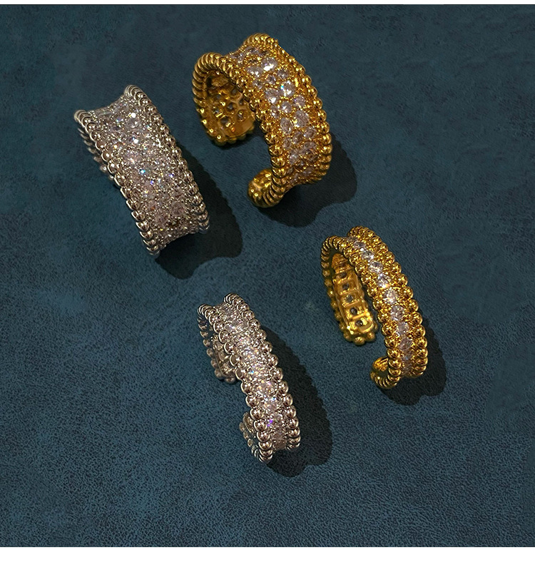 Fashion Geometric Copper Diamond Rhinestones Open Ring 1 Piece