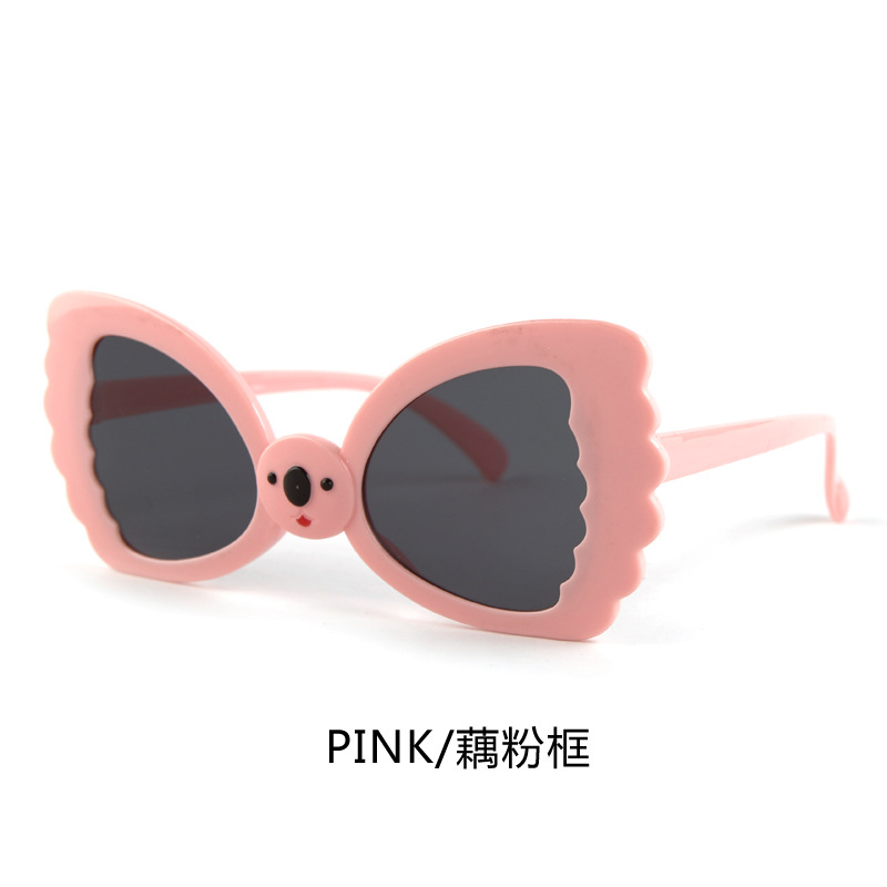 Niños, niñas y niños, gafas de sol, arco, marco de forma especial, gafas de color caramelo, moda cóncava, gafas de sol extrañas