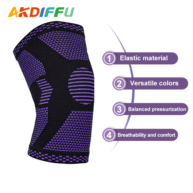 Equipo de protección de ciclismo unisex de cuatro lados elástico de punto rodillera en cuclillas almohadilla de la rodilla de nylon corriendo deportes rodillera pie cesta fila