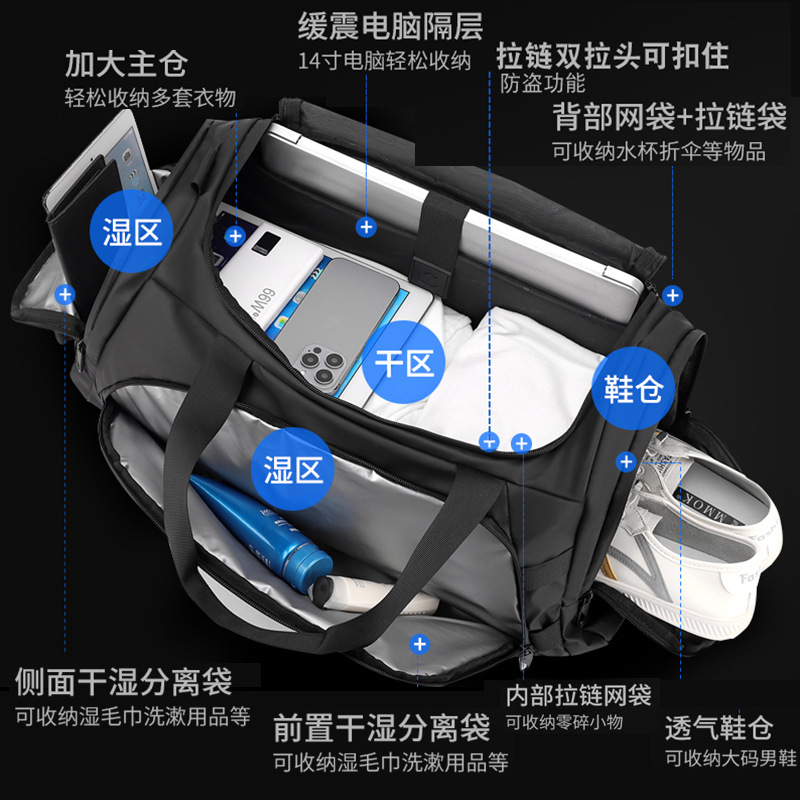 WEPOWER nueva bolsa de viaje corto, bolsa de fitness, viaje de negocios, viaje de viaje, bolsa de mano de gran capacidad