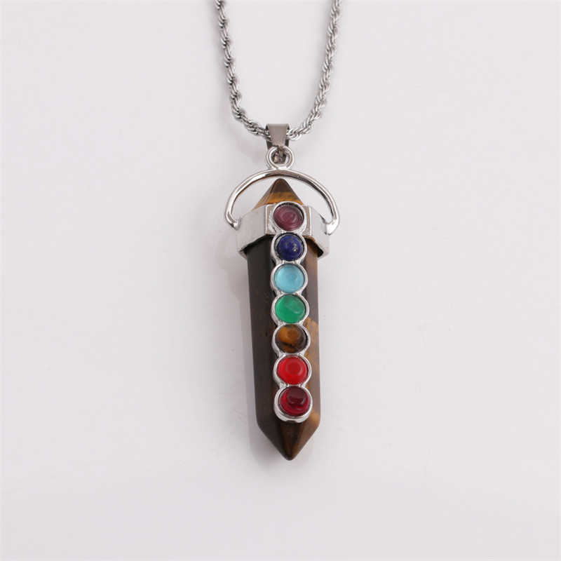 Stone Geometric Pendant Twist Chain Hip Hop Style Necklace Wholesale Jewelry Nihaojewelry display picture 2