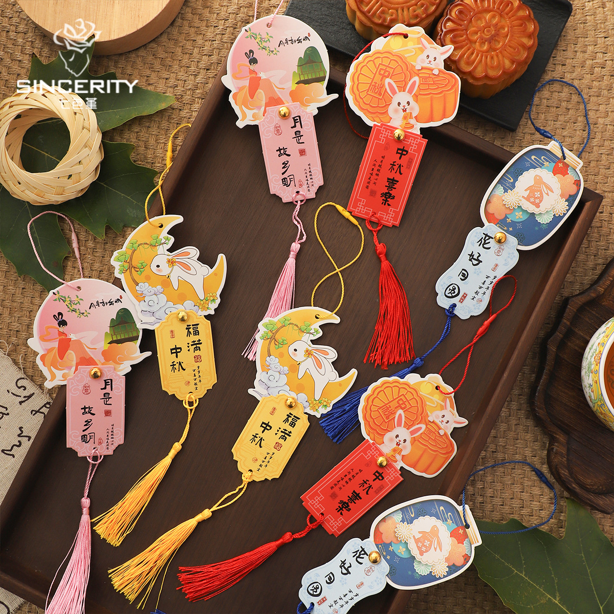 Festival del Medio Otoño de siete colores cordier fringe tarjetas de flores empaquetado pastel de luna caja de regalo empaquetado diy diseño florista