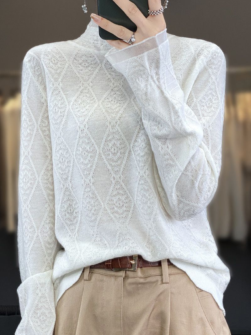 Autumn woolen lace silk body-friendly long-sleeve
