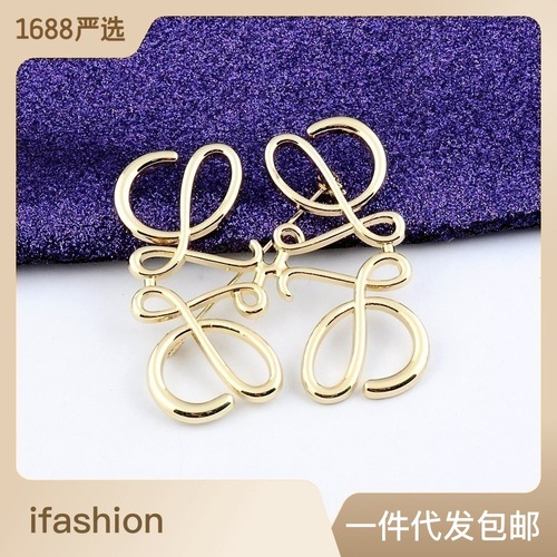 Luojia Geometric Hollow Brooch Feminine Suit Jacket Chest Ornament Simple Sweater Pin Accessories Wholesale