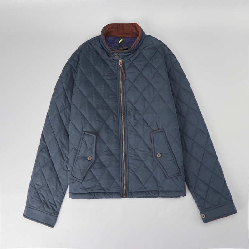 2025 New Style Diamond Plaid Stand Collar Veteran Cadre Cotton Jacket Jacket Same Style for Men and Women