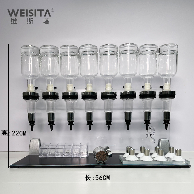 散装香水吧 八头分装器 跨境香水展示架香薰套装亚克力展示架|undefined