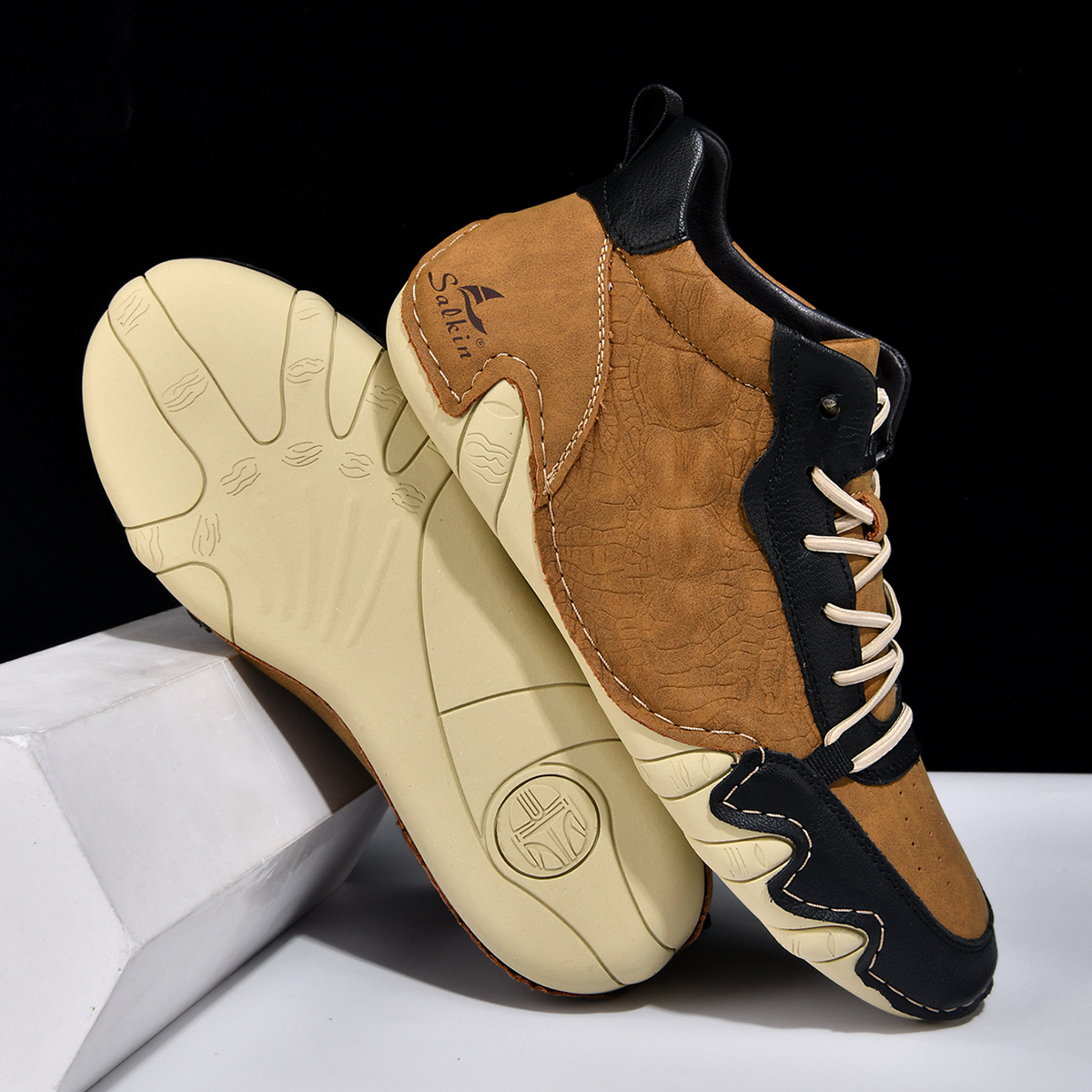 Herren Mid-top Martin Boots Mit Weiter Passform Für Freizeit_voghion.com