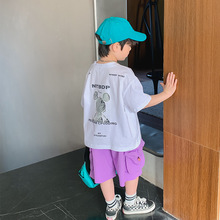 2025夏季新款男童T恤幼儿园宝宝休闲洋气短袖日系中小童帅气上衣i