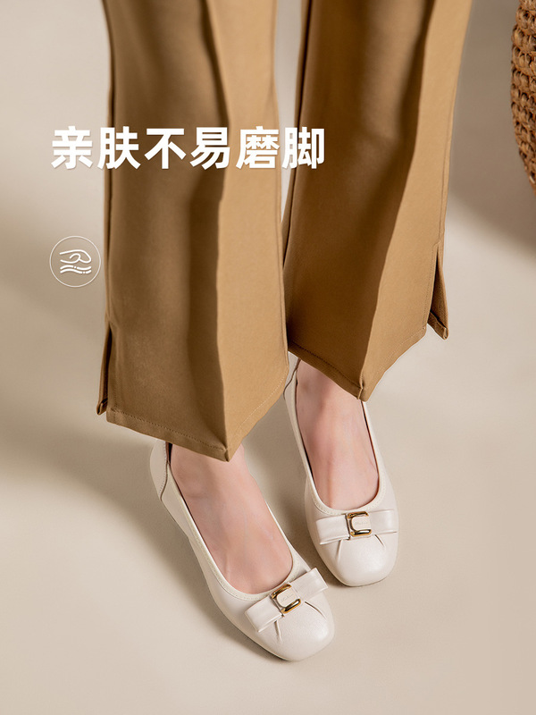 Gomeqi レディースカジュアルシューズ 2025 秋の新通勤仕事ヒール浅い口の女性の靴夏の靴女性|undefined