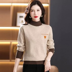 羊绒毛衣女25秋冬新款半高领打底衫加厚针织衫内搭上衣宽松纯色保