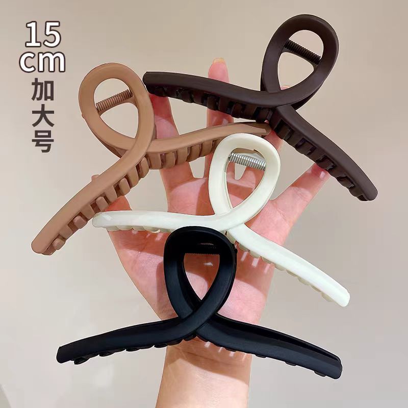 15cm特大号新款磨砂抓夹后脑勺鲨鱼夹法式高级感气质超大盘发夹子|undefined