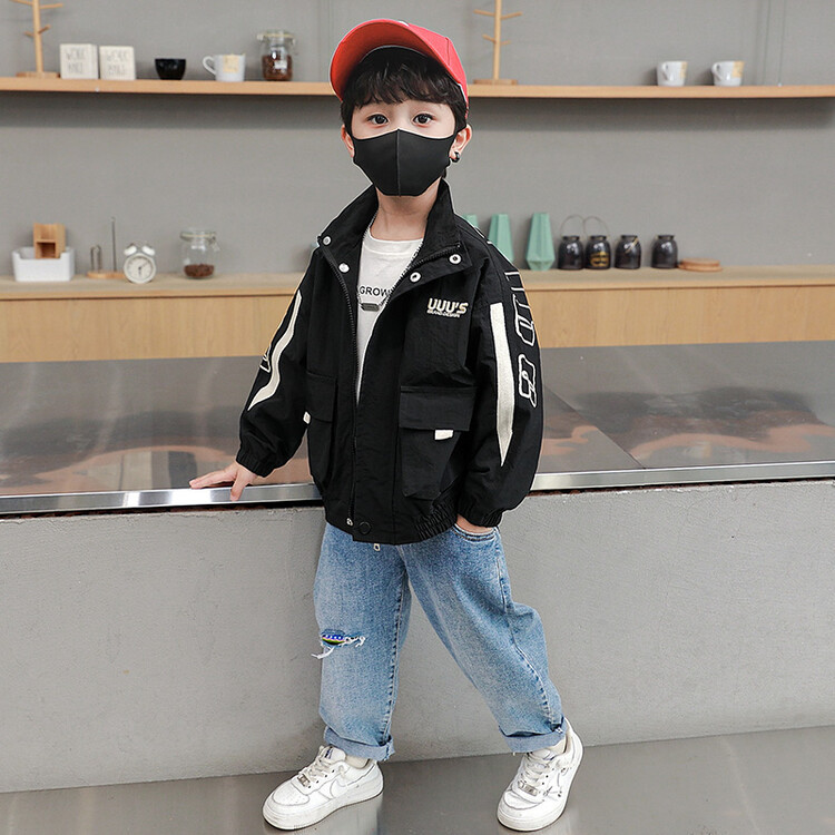Sprint Suit 2023 Spring and Autumn New Children's Standing Neck Windbreaker Boys' Handsome Versatile_voghion.com