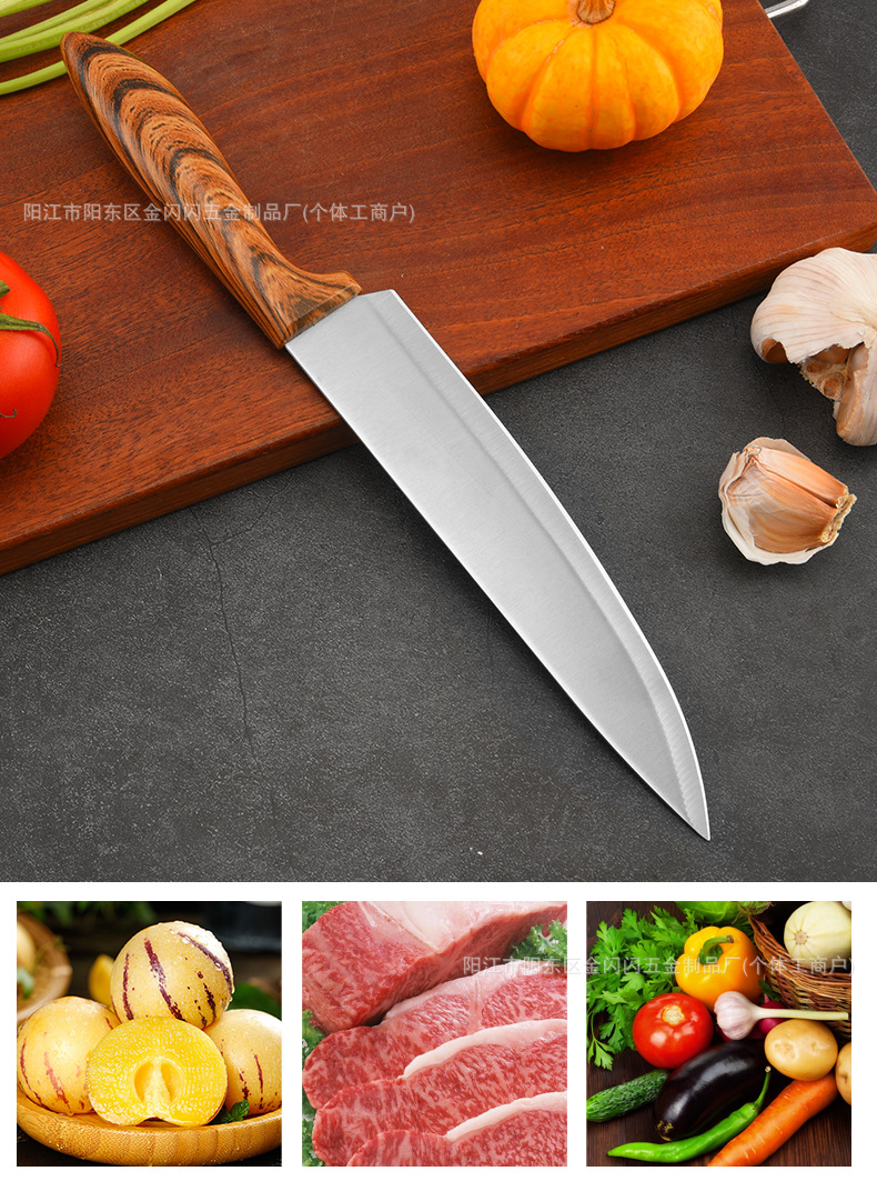 外贸新款厨房刀具套装九件套带旋转收纳座不锈钢菜刀厨师刀具套装