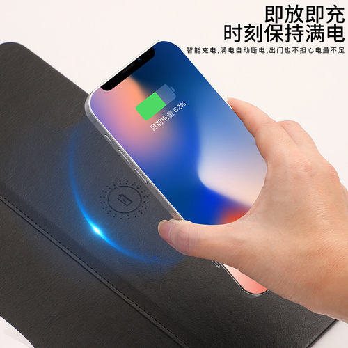 Multifunctional Office 15W Wireless Phone Fast Charging Mouse Pad Large Extended Desk Mat Waterproof Wireless Charging Mouse Mat