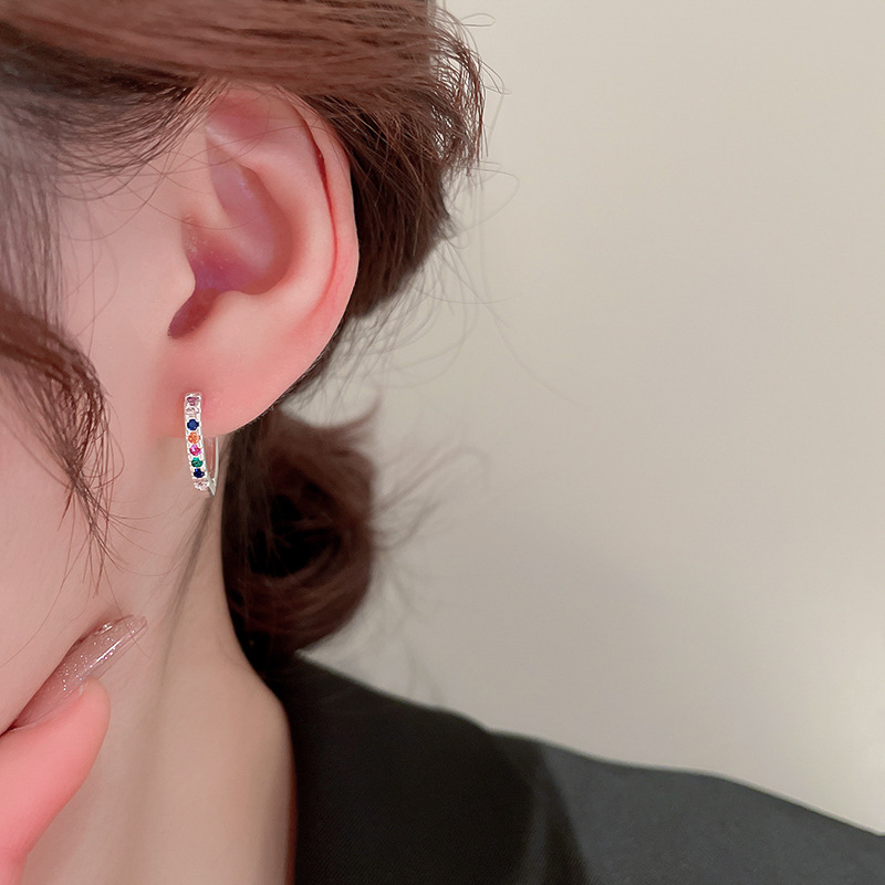 Simple Style Heart Shape Copper Plating Zircon Earrings 1 Pair