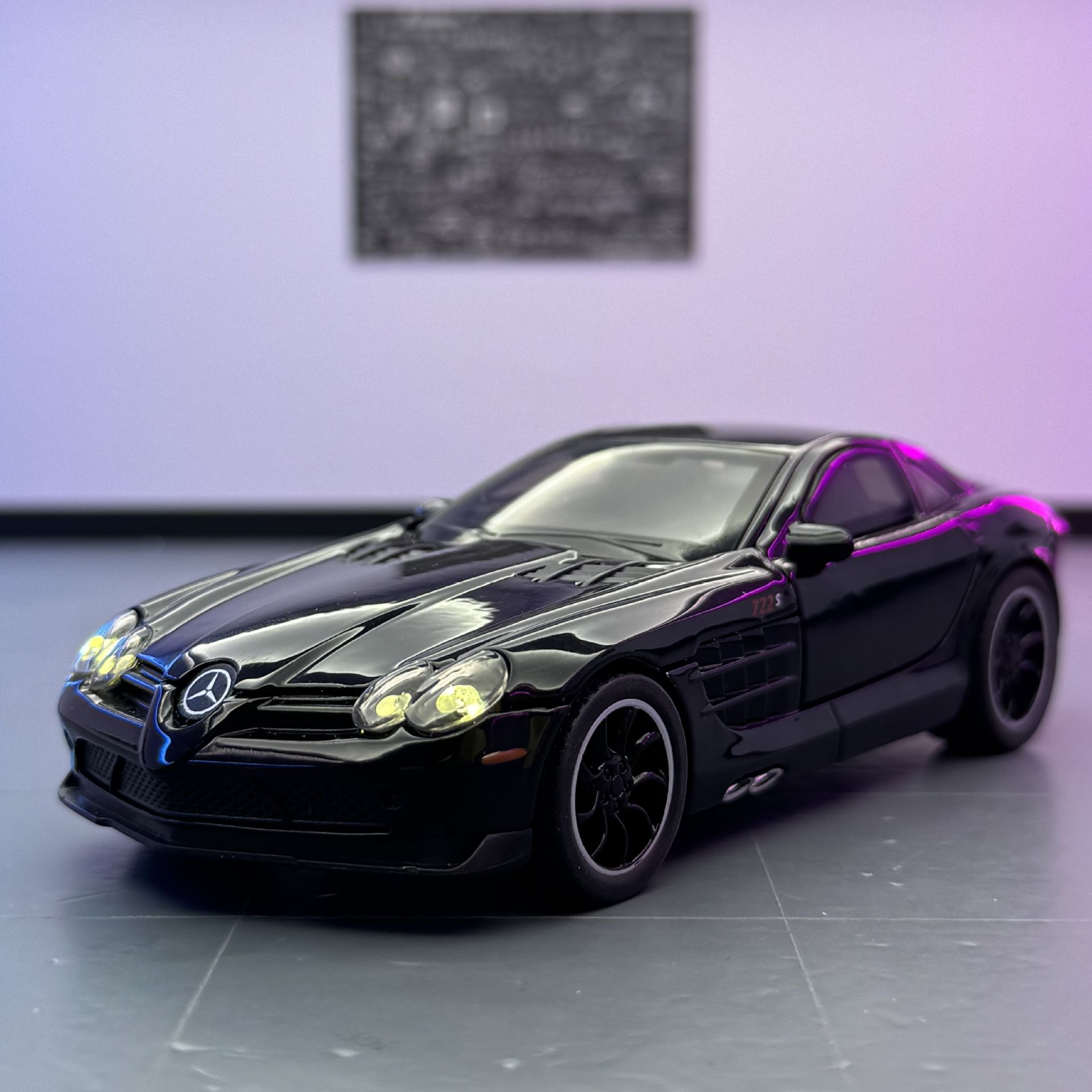 Zhongyuanxing modelo de coche 1 a 32 Da Ben SLR modelo de efecto de sonido de coche deportivo de aleación