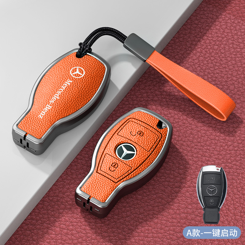 모델 A 스마트 2버튼 엠마 오렌지 아연 합금 싱글 쉘 + 핸드 스트랩