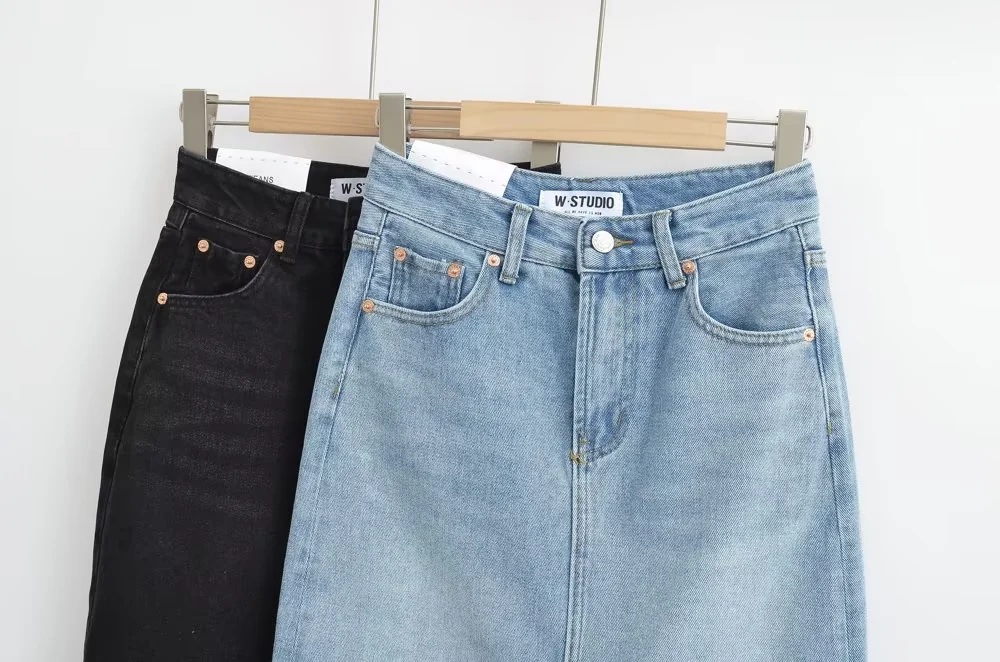 Vintage Washed Denim Skirt 4