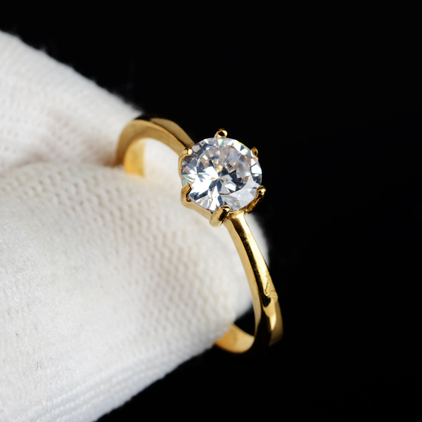 Universal ring with stone stainless steel with zircon