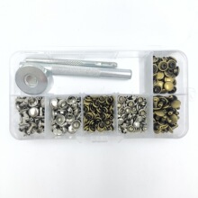 现货120套双面铆钉扣套装金属撞钉服装装饰对敲皮具平面子母钉