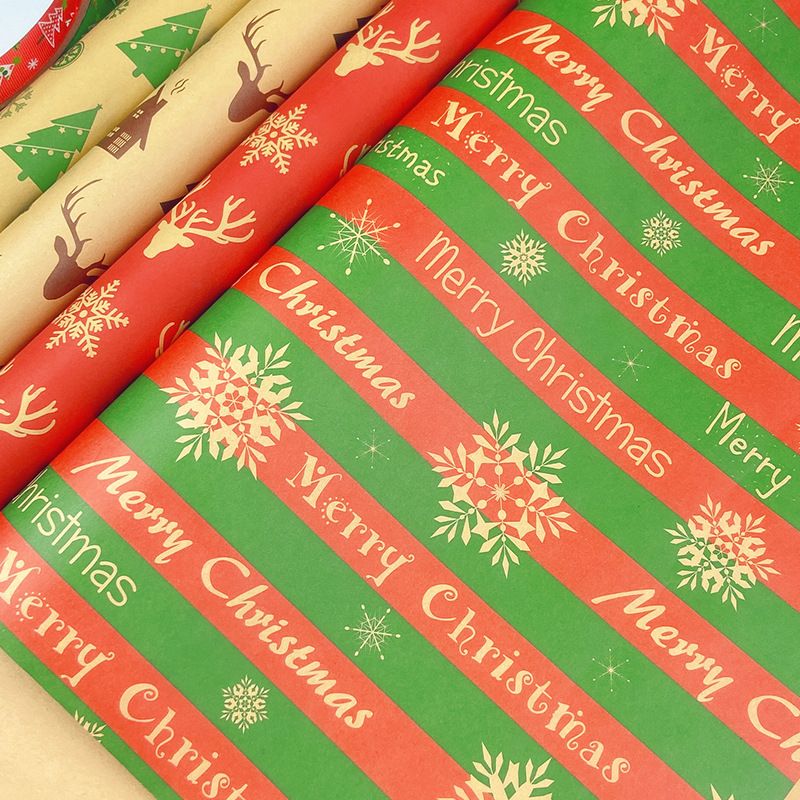 Ajuste de la muestra-papel de regalo de Navidad papel de regalo de vacaciones papel de regalo de Navidad