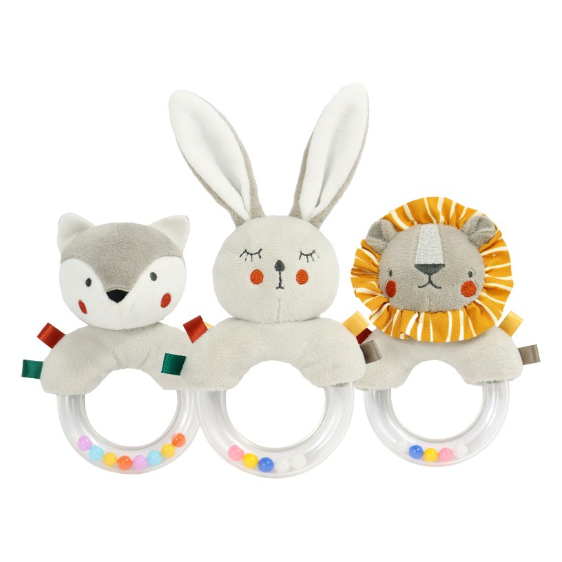 Bebé calmante anillo de mano 0-1 años de edad agarrando cuentas de colores pulsera anillo bebé sonajero educación temprana juguete calmante muñeca