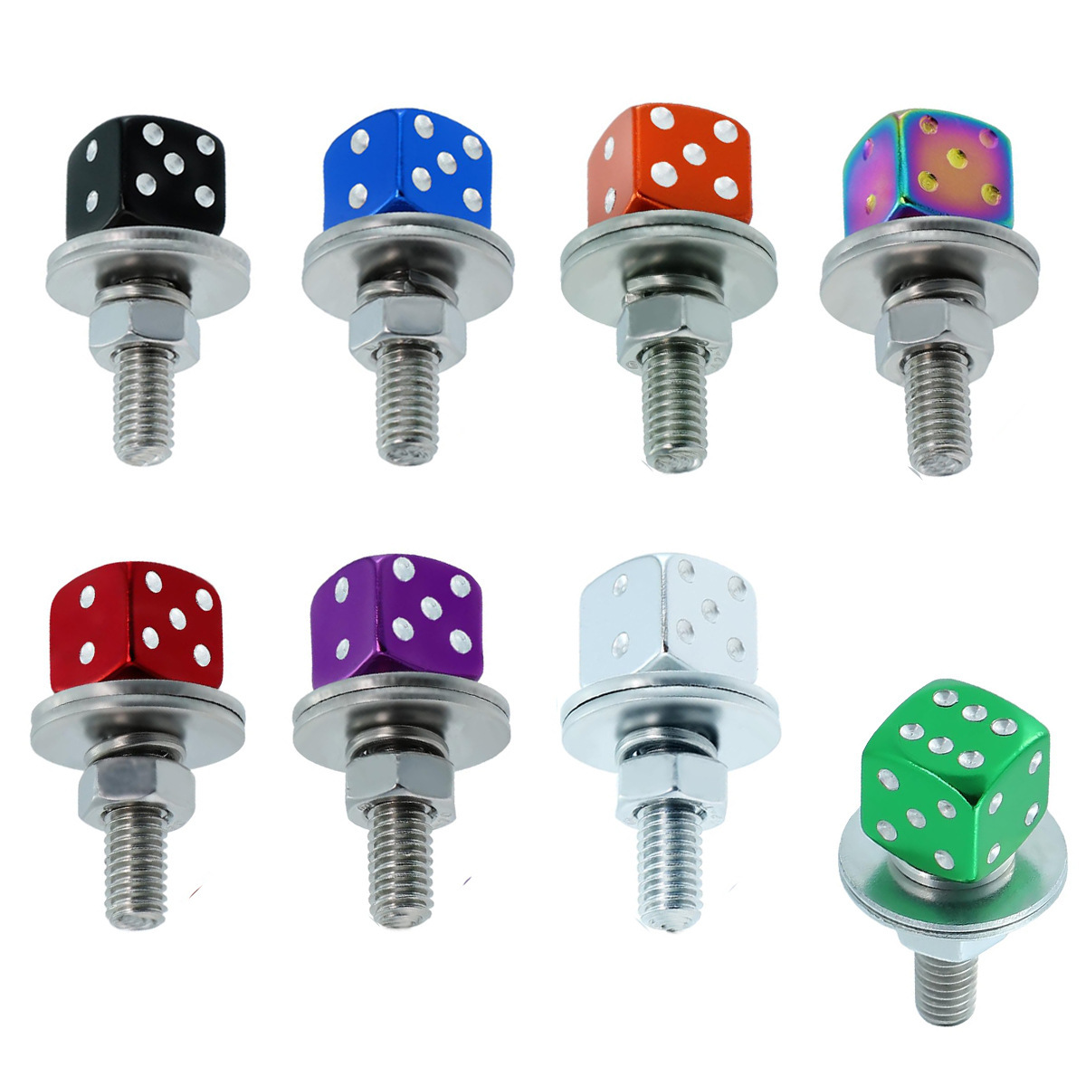 Dice Screw Fastener Set Car License Plate Bolts Decorative Stainless Steel Aluminum Alloy_voghion.com