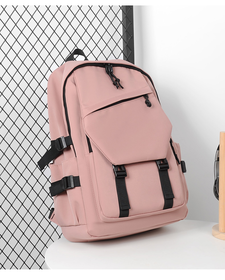 Solid Color School Daily School Backpack display picture 2